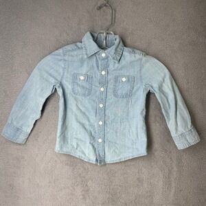 OshKosh Chambray Shirt, 2T, Long Sleeve, Button Down, Denim Look, Casual Top